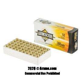 Image of Bulk 380 ACP Ammo - 1000 Rounds of Bulk 95 Grain FMJ Ammunition from Armscor