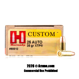Image of Hornady 25 ACP Ammo - 25 Rounds of 35 Grain JHP Ammunition