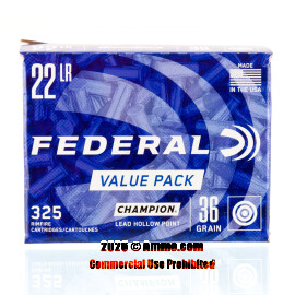 Image of Federal Champion 22 LR Ammo - 325 Rounds of 36 Grain LHP Ammunition