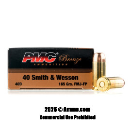 Image of Bulk 40 Cal Ammo - 900 Rounds of Bulk 165 Grain FMJ Ammunition from PMC