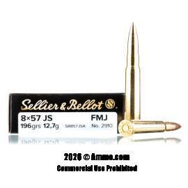 Image of Sellier & Bellot 8mm Mauser Ammo - 20 Rounds of 196 Grain FMJ Ammunition