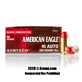 Federal Syntech 45 ACP Ammo - 500 Rounds of 230 Grain Total Synthetic Jacket Ammunition