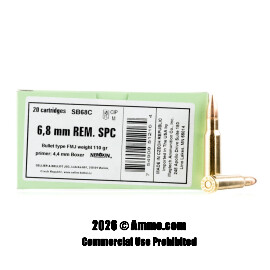 Image of Sellier and Bellot 6.8 SPC Ammo - 20 Rounds of 110 Grain FMJ Ammunition