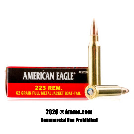 Image of Federal 223 Ammo - 20 Rounds of 62 Grain FMJ-BT Ammunition