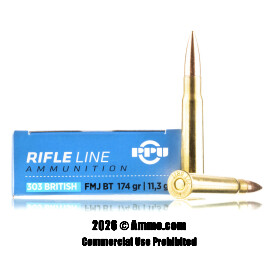 Image of Prvi Partizan 303 British Ammo - 20 Rounds of 174 Grain FMJ-BT Ammunition
