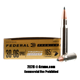 Image of Federal 30-06 Ammo - 20 Rounds of 165 Grain Trophy Copper Ammunition