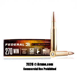 Image of Federal Fusion 270 Win Ammo - 20 Rounds of 150 Grain Fusion Ammunition