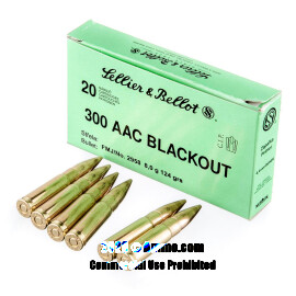 Image of Bulk 300 Blackout Ammo - 500  Rounds of Bulk 124 Grain FMJ Ammunition from Sellier and Bellot