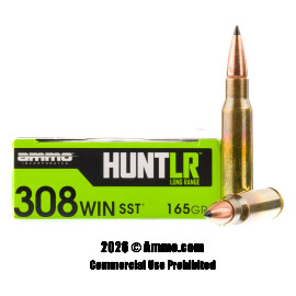 Image of Ammo Inc. Hunt LR 308 Win Ammo - 20 Rounds of 165 Grain SST Ammunition