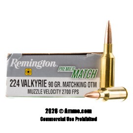 Image of Remington Premier Match 224 Valkyrie Ammo - 20 Rounds of 90 Grain OTM MatchKing Ammunition