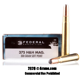 Image of Federal 375 H&H Magnum Ammo - 20 Rounds of 300 Grain SP Ammunition