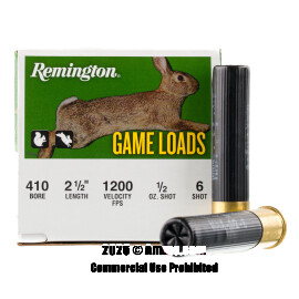 Remington 410 Ammo - 20 Rounds of 1/2 oz. #6 Shot (Lead) Ammunition
