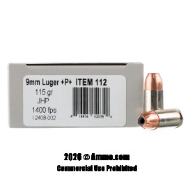 Image of Underwood 9mm +P+ Ammo - 20 Rounds of 115 Grain JHP Ammunition