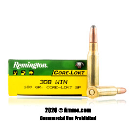 Image of Remington 308 Win Ammo - 20 Rounds of 180 Grain SP Ammunition