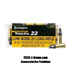 Remington Performance WheelGun 22 LR Ammo - 100 Rounds of 39 Grain Truncated Cone Solid Ammunition