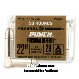 Image of Federal Punch 22 LR Ammo - 50 Rounds of 29 Grain FN Ammunition
