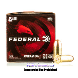 Image of Federal 45 ACP Ammo - 100 Rounds of 230 Grain FMJ Ammunition