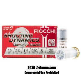 Image of Fiocchi 12 Gauge Ammo - 250 Rounds of 1-1/8 oz. #8 Shot Ammunition