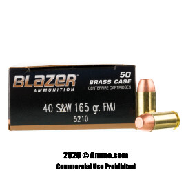 Image of Blazer Brass 40 Cal Ammo - 1000 Rounds of 165 Grain FMJ Ammunition