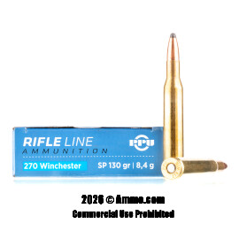Image of Prvi Partizan 270 Win Ammo - 20 Rounds of 130 Grain SP Ammunition
