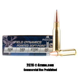 Image of Fiocchi 308 Win Ammo - 20 Rounds of 165 Grain PSP Ammunition