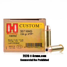 Image of Hornady 357 Magnum Ammo - 25 Rounds of 158 Grain JHP Ammunition
