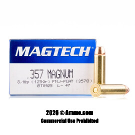 Image of Magtech 357 Magnum Ammo - 50 Rounds of 125 Grain FMC Ammunition