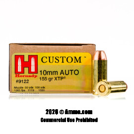 Image of Hornady Custom 10mm Ammo - 200 Rounds of 155 Grain JHP Ammunition