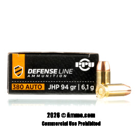 Prvi Partizan 380 ACP Ammo - 50 Rounds of 94 Grain JHP Ammunition