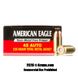 Image of Federal American Eagle 45 ACP Ammo - 50 Rounds of 230 Grain TMJ Ammunition
