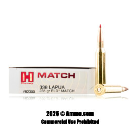 Image of Hornady 338 Lapua Magnum Ammo - 20 Rounds of 285 Grain ELD-Match Ammunition