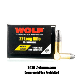 Image of Wolf 22 LR Ammo - 500 Rounds of 40 Grain LRN Ammunition