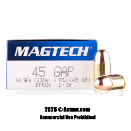 Image of Magtech 45 GAP Ammo - 50 Rounds of 230 Grain FMJ Ammunition