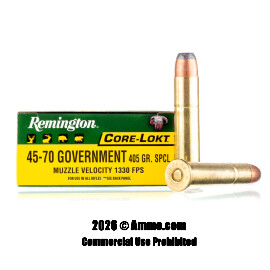 Image of Remington Core-Lokt 45-70 Govt Ammo - 20 Rounds of 405 Grain SP Ammunition