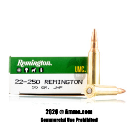 Image of Remington 22-250 Rem Ammo - 20 Rounds of 50 Grain JHP Ammunition