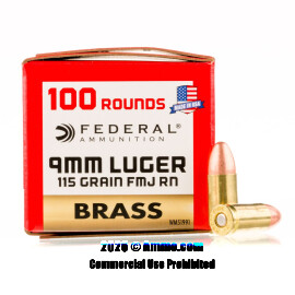 Image of Federal 9mm Ammo - 500 Rounds of 115 Grain FMJ Ammunition