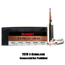 Image of Barnes VOR-TX LR 6.5 PRC Ammo - 20 Rounds of 127 Grain LRX BT Ammunition