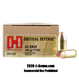 Image of Hornady 40 Cal Ammo - 200 Rounds of 165 Grain JHP Ammunition