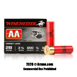 Image of Winchester AA 28 Gauge Ammo - 250 Rounds of 3/4 oz. #8 Shot Ammunition
