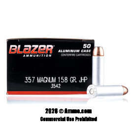 Image of Blazer 357 Magnum Ammo - 50 Rounds of 158 Grain JHP Ammunition
