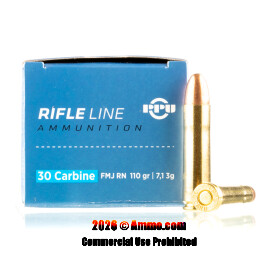Image of Prvi Partizan 30 Carbine Ammo - 50 Rounds of 110 Grain FMJ Ammunition