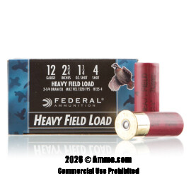 Federal 12 Gauge Ammo - 250 Rounds of 1-1/4 oz. #4 Shot Ammunition