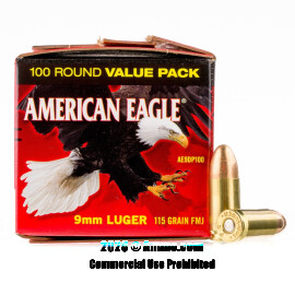 Image of Federal 9mm Ammo - 100 Rounds of 115 Grain FMJ Ammunition