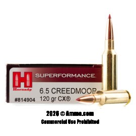 Image of Hornady Superformance 6.5 Creedmoor Ammo - 20 Rounds of 120 Grain CX Ammunition