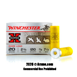 Image of Winchester Super-X 20 Gauge Ammo - 250 Rounds of 7/8 oz. #7-1/2 Shot Ammunition