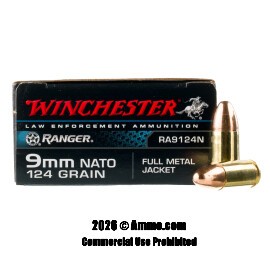 Image of Winchester 9mm Ammo - 500 Rounds of 124 Grain FMJ Ammunition