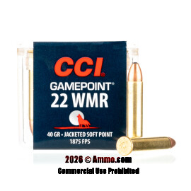 Image of CCI 22 WMR Ammo - 50 Rounds of 40 Grain JSP Ammunition