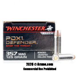 Image of Winchester 357 Magnum Ammo - 20 Rounds of 125 Grain JHP Ammunition