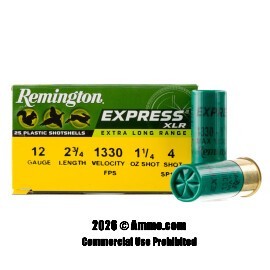 Image of Remington Express XLR 12 Gauge Ammo - 25 Rounds of 1-1/4 oz. #4 Shot Ammunition