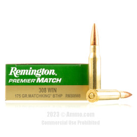Image of Remington 308 Win Ammo - 20 Rounds of 175 Grain HPBT Ammunition